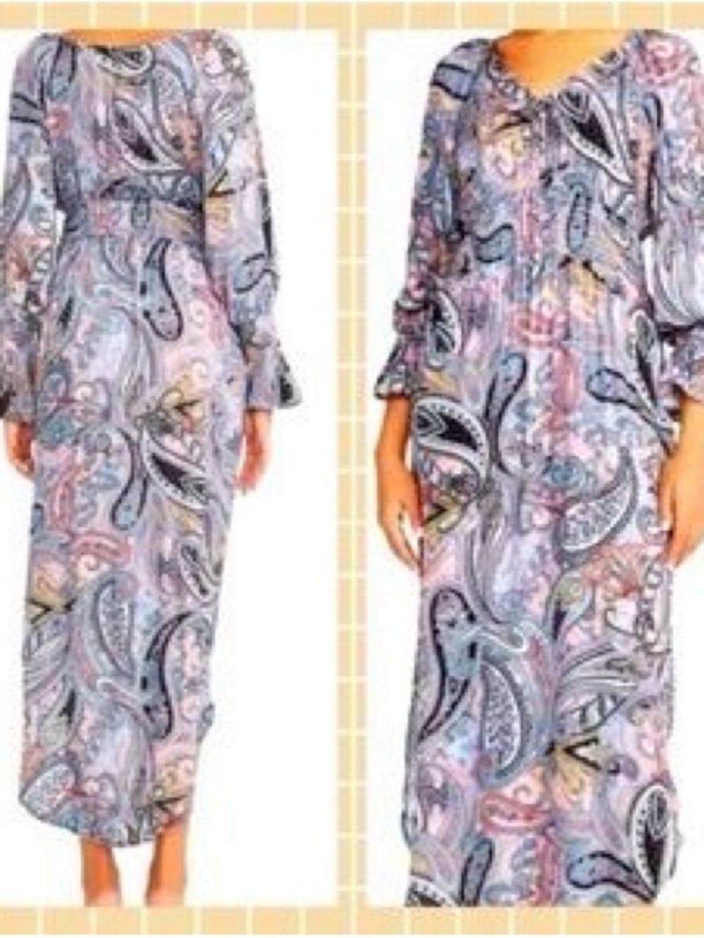 Betsey Johnson Lavender and Pale Blue Paisley Dress